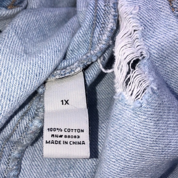 Refuge size 1X blue jean denim distressed jacket - Picture 8 of 8